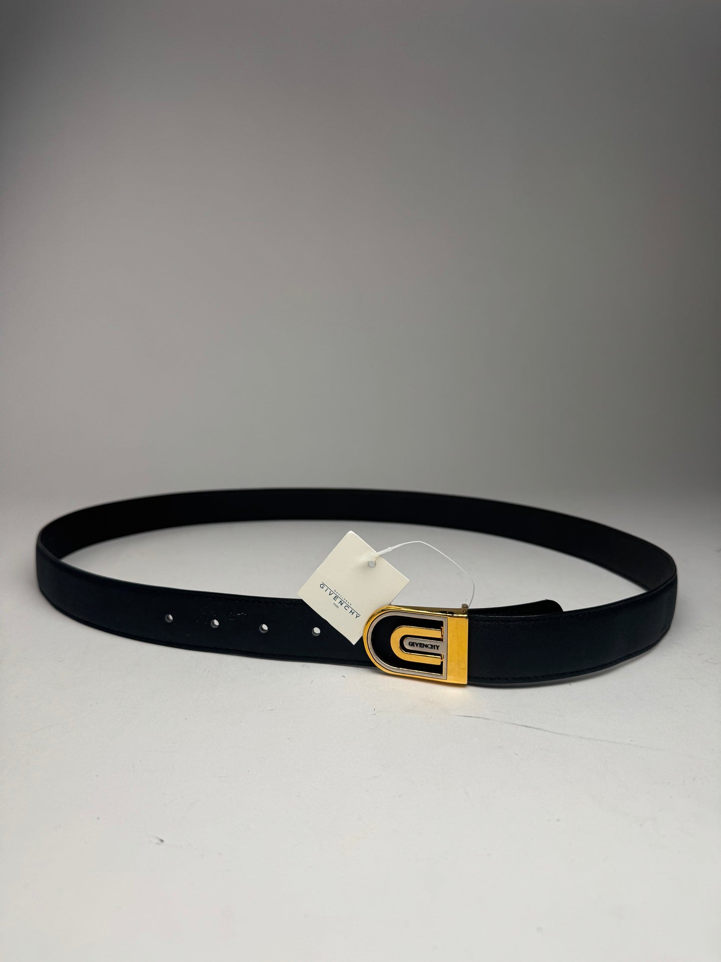 Vintage Givenchy Leather Belt Black new