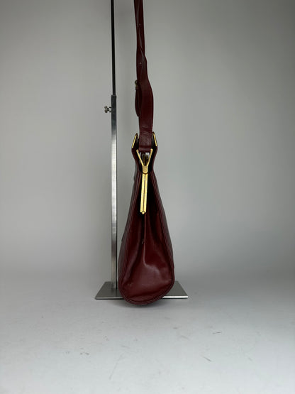 Vintage Cartier Must de Cartier Shoulder Bag Leather Bordeaux