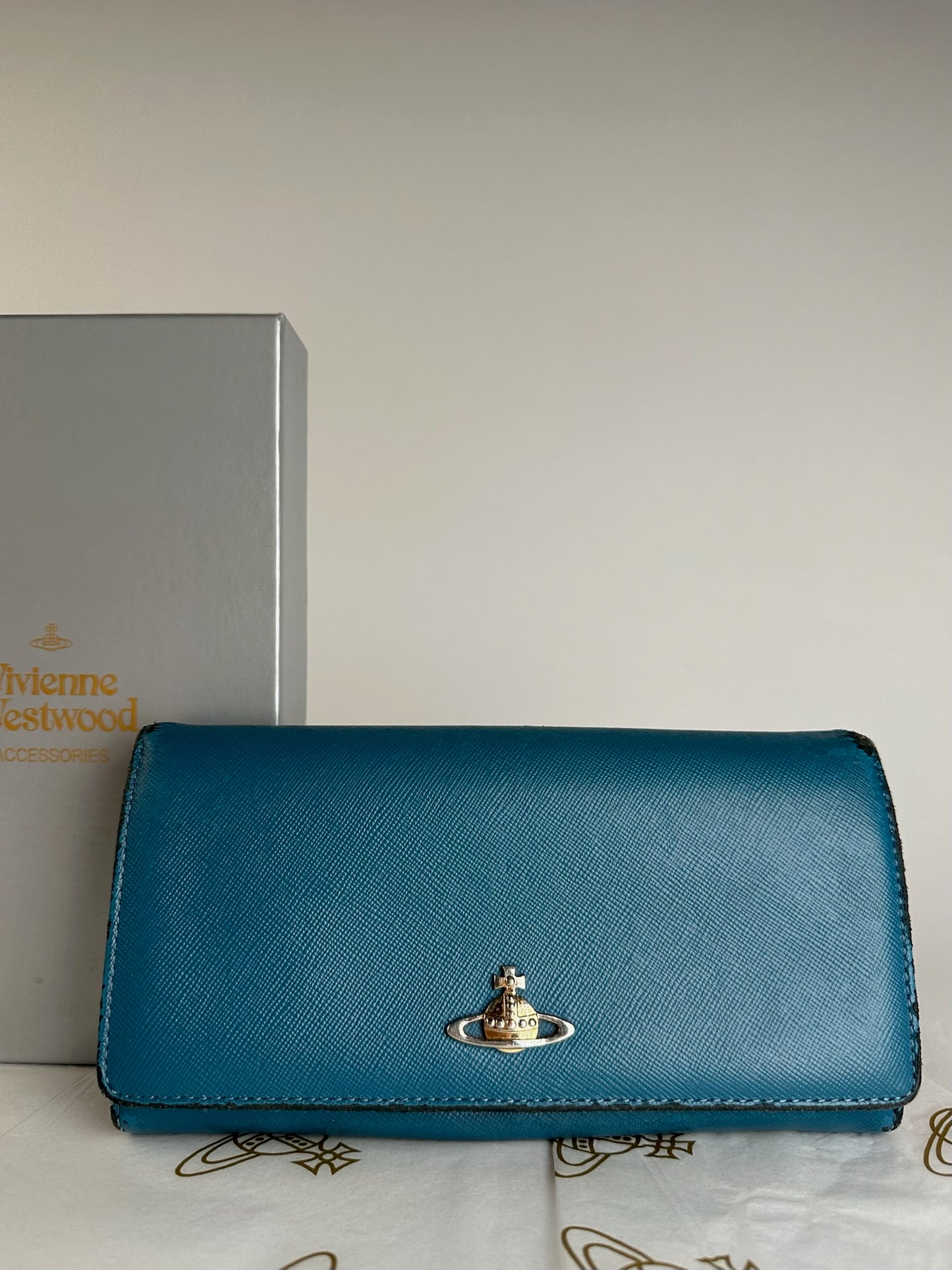 Vintage Vivienne Westwood Leather Wallet Blue