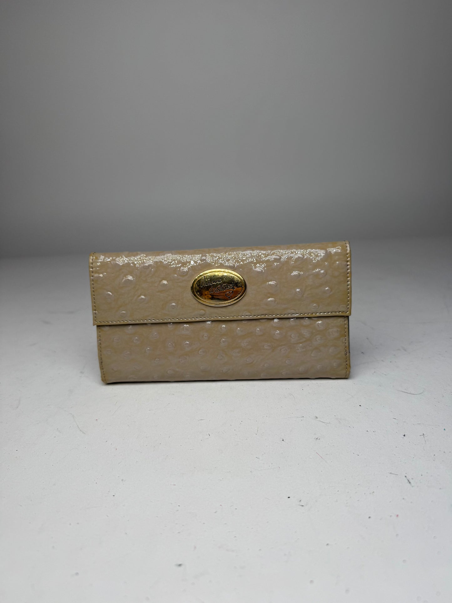 Vintage Vivienne Westwood Patent Ostrich Leather Wallet Brown