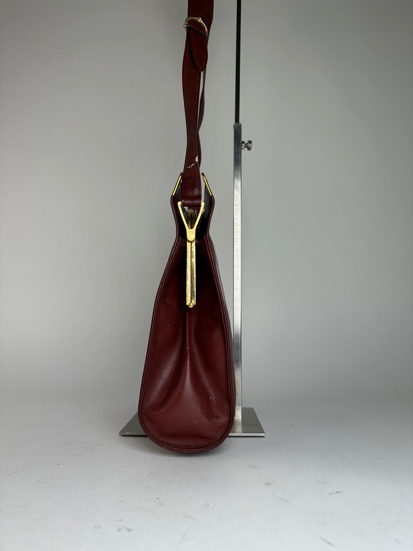 Vintage Cartier Must de Cartier Shoulder Bag Leather Bordeaux