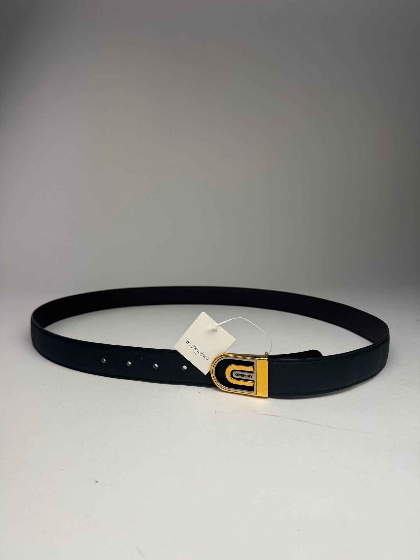 Vintage Givenchy Leather Belt Black new