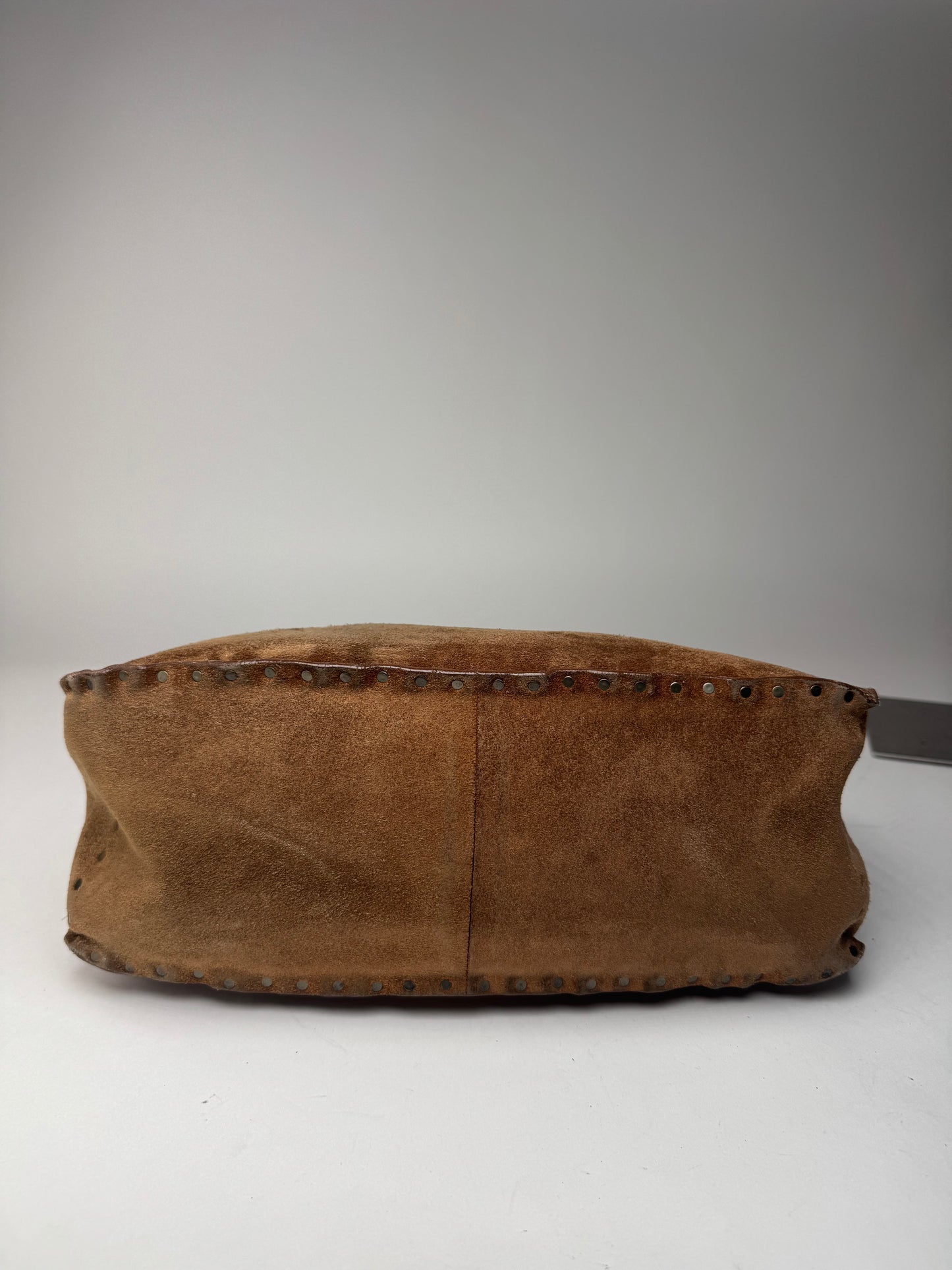 Sac Boogie clouté en daim vintage Celine Paris marron