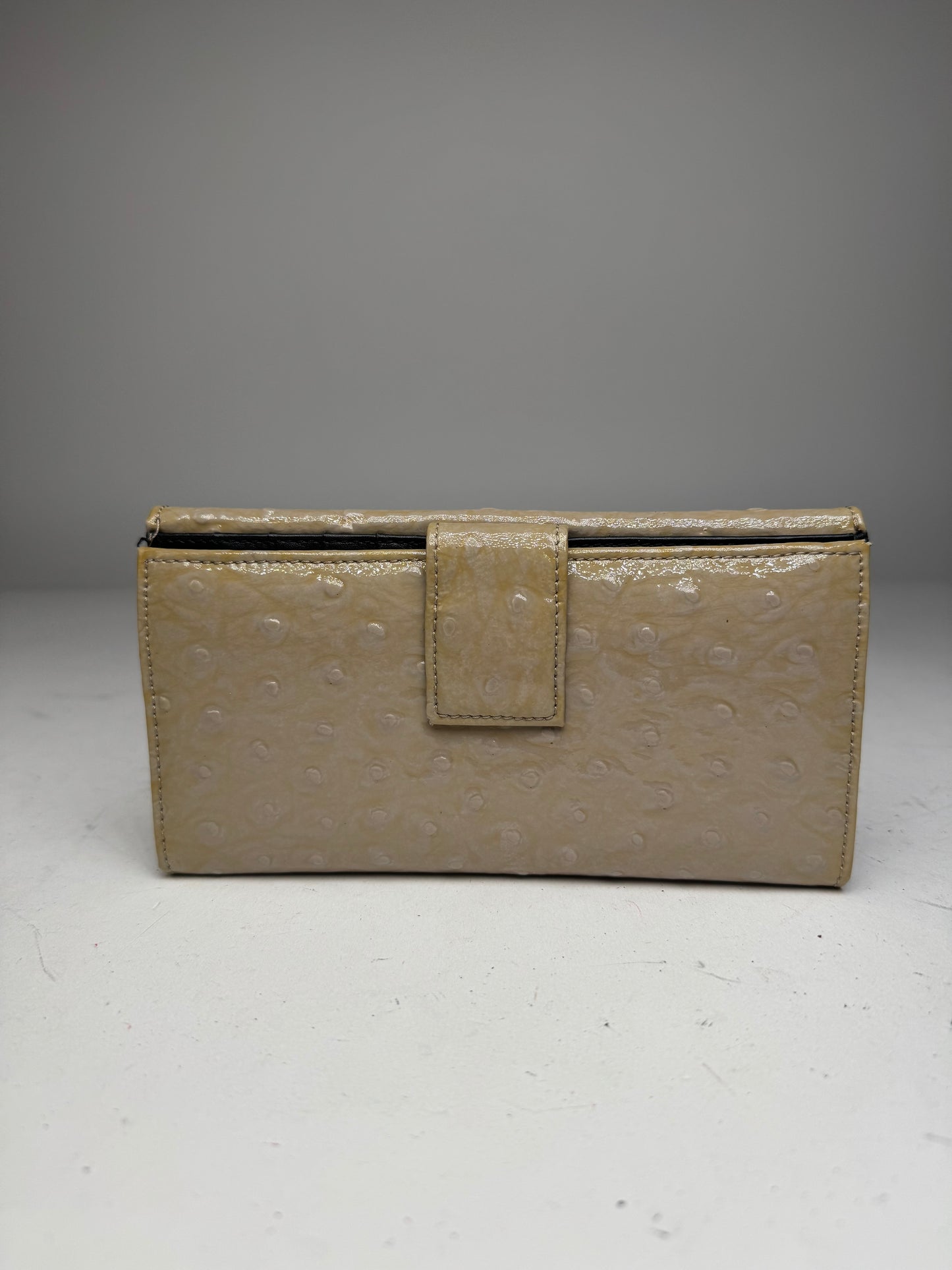Vintage Vivienne Westwood Patent Ostrich Leather Wallet Brown