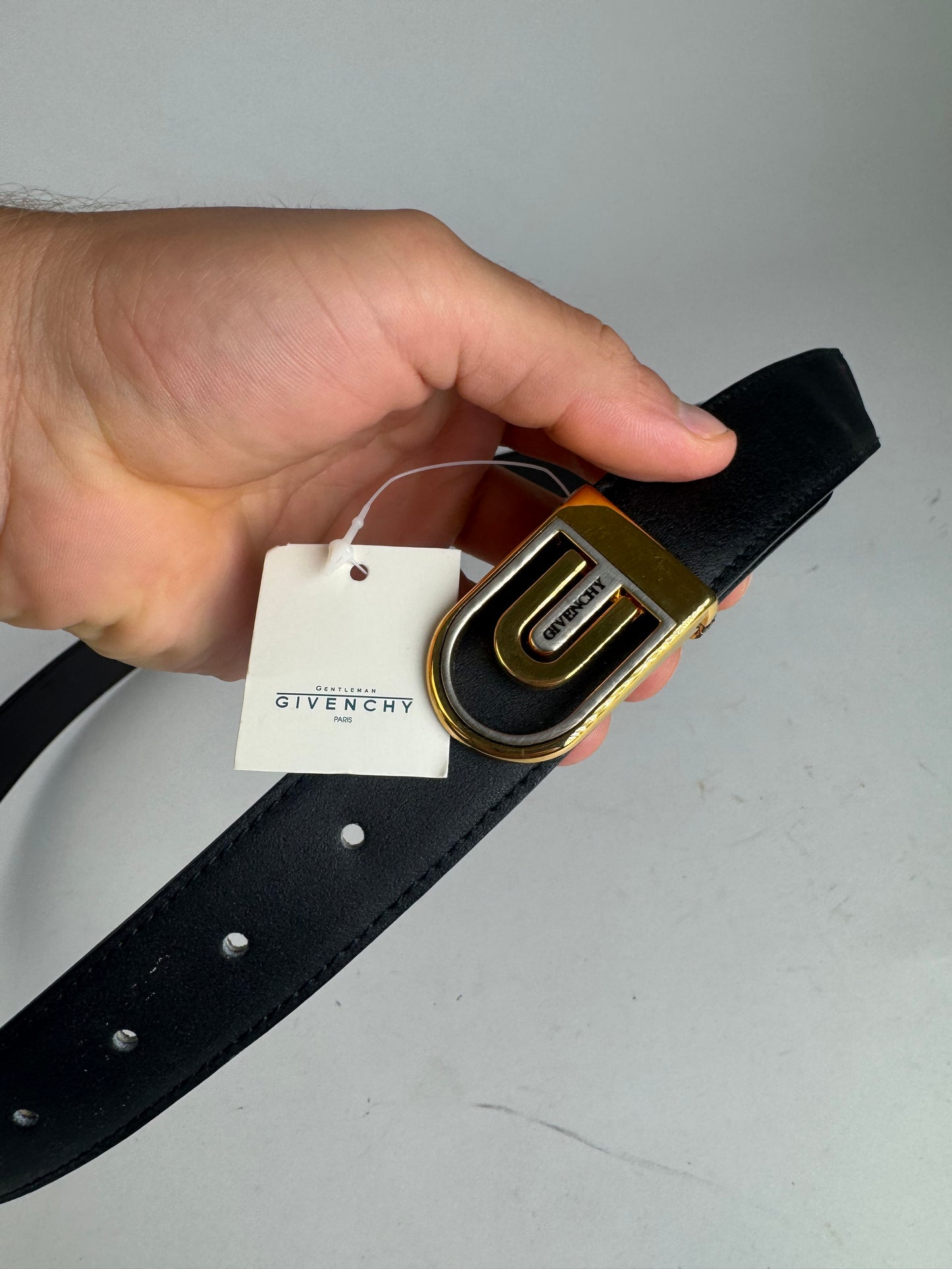 Vintage Givenchy Leather Belt Black new