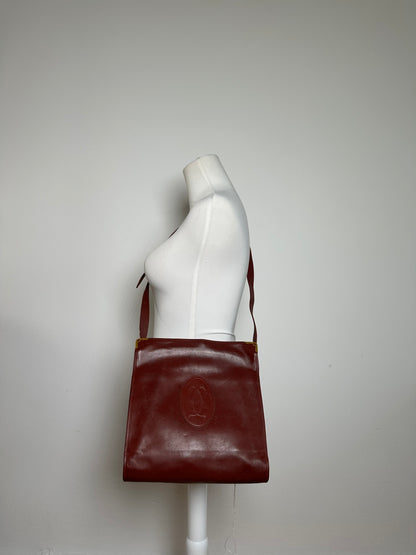 Vintage Cartier Must de Cartier Shoulder Bag Leather Bordeaux