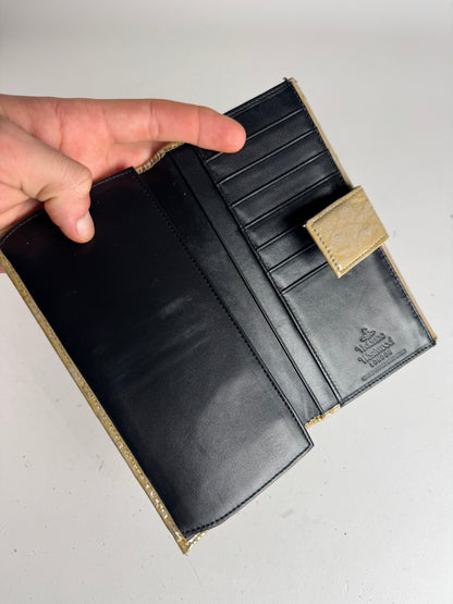 Vintage Vivienne Westwood Patent Ostrich Leather Wallet Brown
