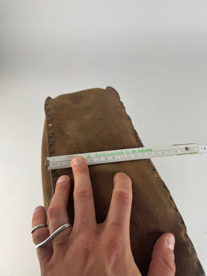 Sac Boogie clouté en daim vintage Celine Paris marron