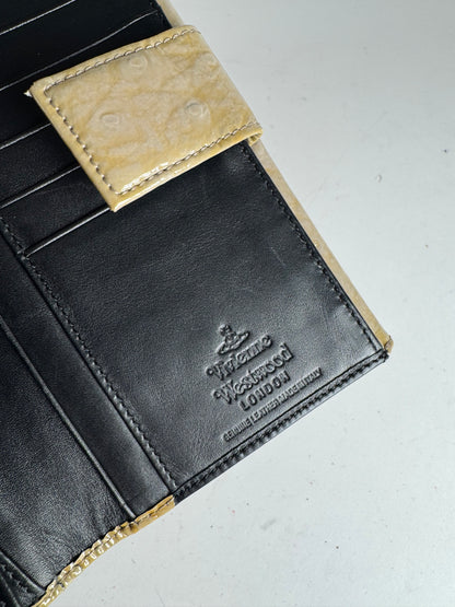 Vintage Vivienne Westwood Patent Ostrich Leather Wallet Brown