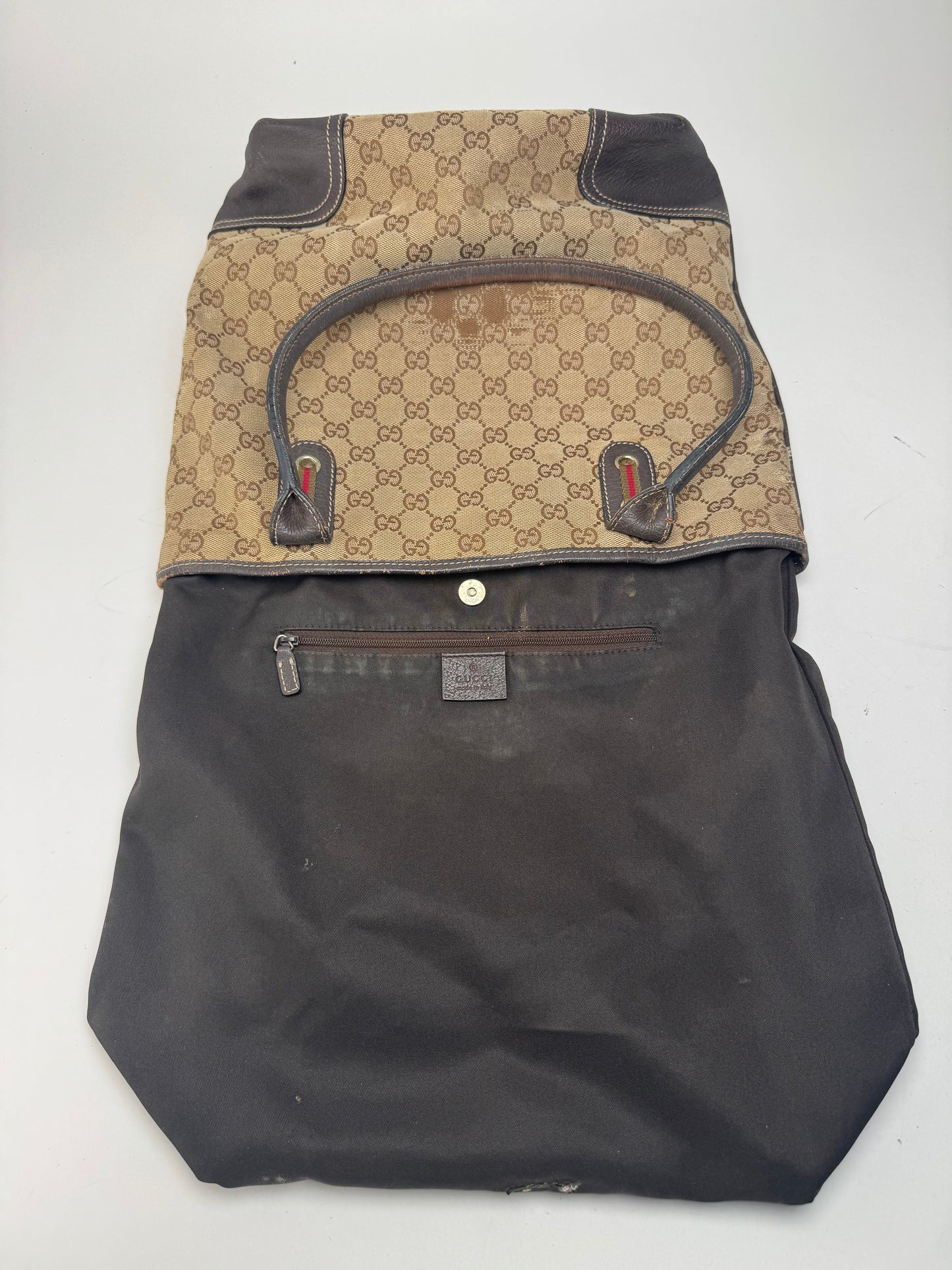 Sac vintage en cuir Gucci Monogram beige marron