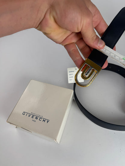 Vintage Givenchy Leather Belt Black new