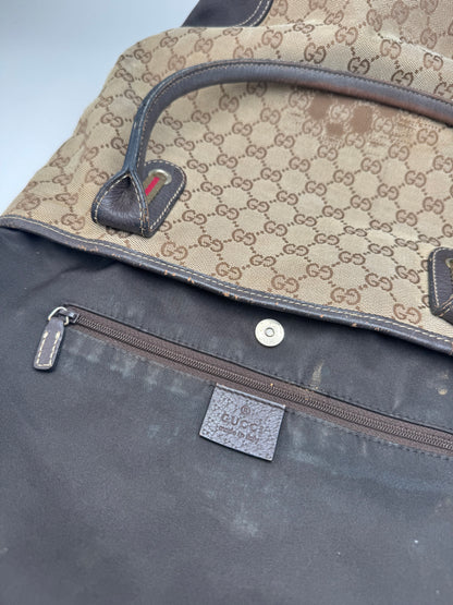 Sac vintage en cuir Gucci Monogram beige marron