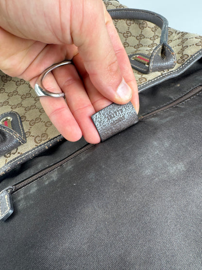 Sac vintage en cuir Gucci Monogram beige marron