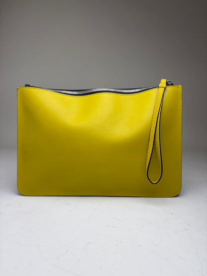 Vintage Emporio Armani Leather Clutch Purple Black Yellow