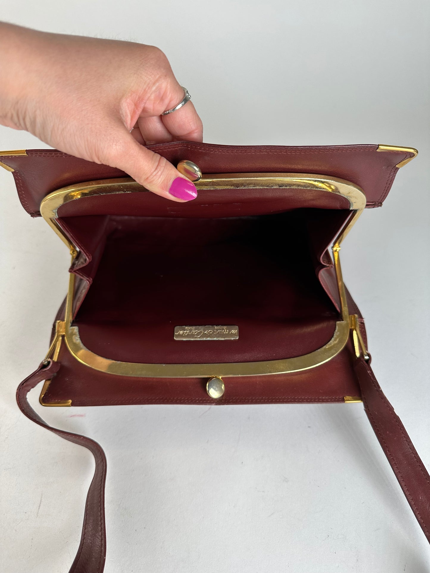 Vintage Cartier Must de Cartier Shoulder Bag Leather Bordeaux