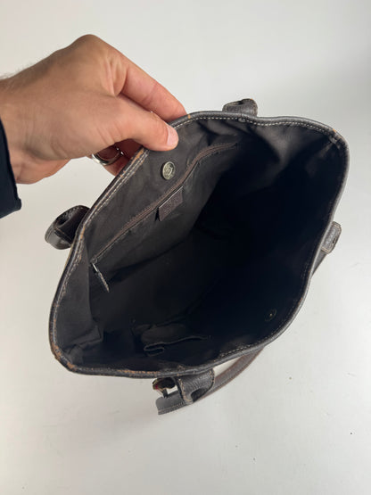 Sac vintage en cuir Gucci Monogram beige marron