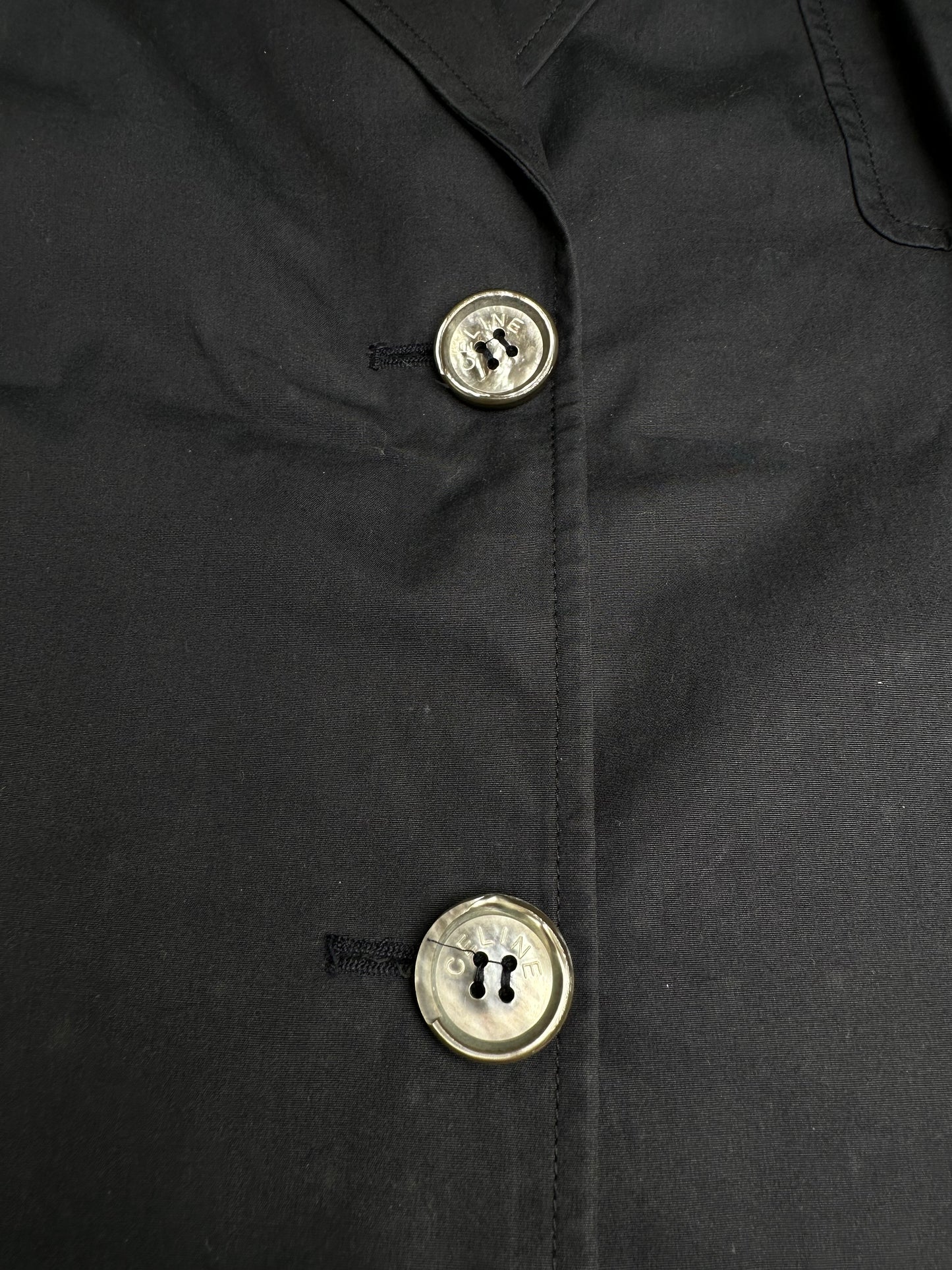 Vintage Celine Cotton Blazer Navy Blue M