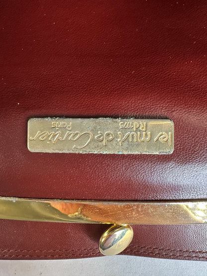 Vintage Cartier Must de Cartier Shoulder Bag Leather Bordeaux