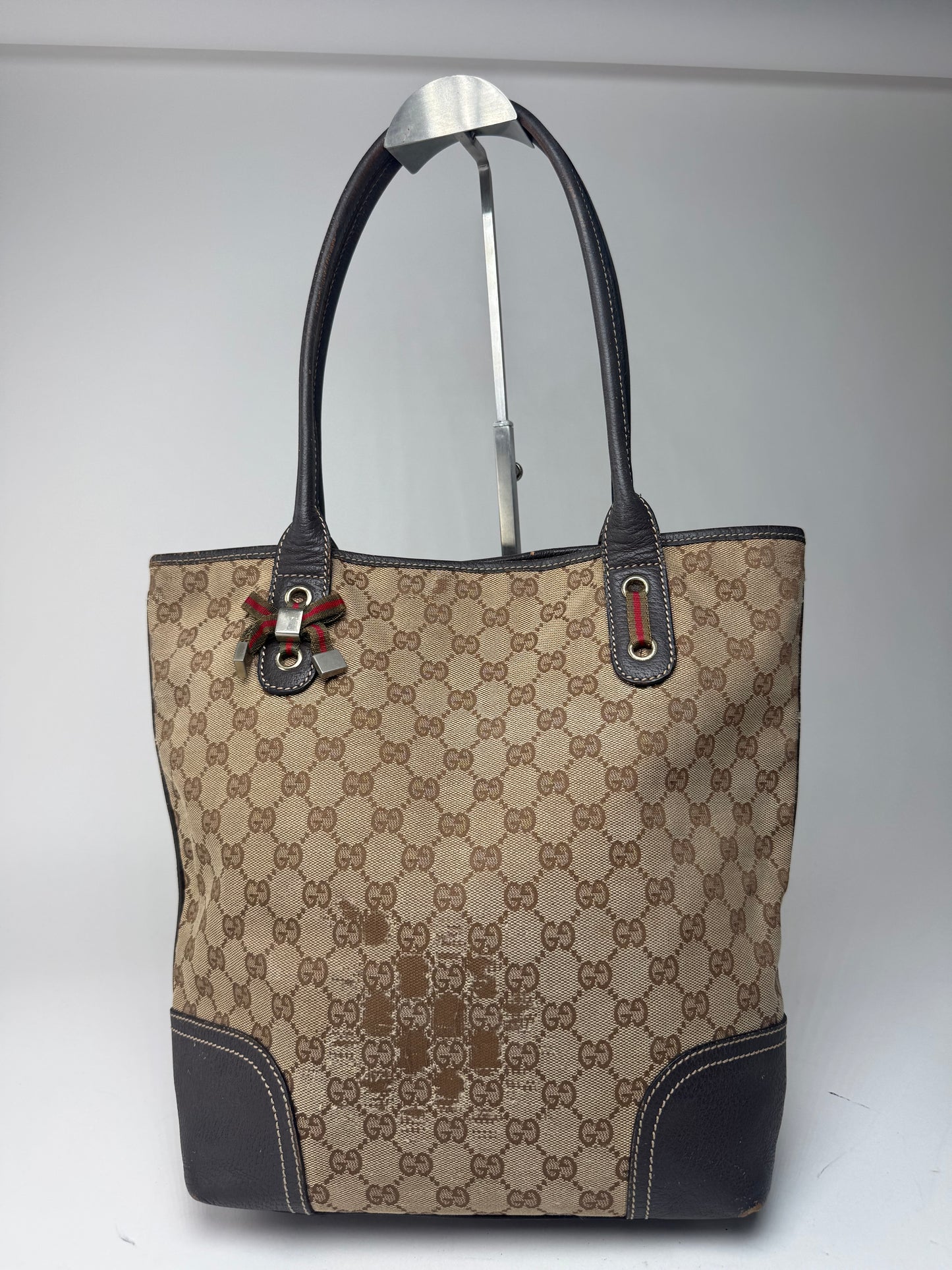 Sac vintage en cuir Gucci Monogram beige marron