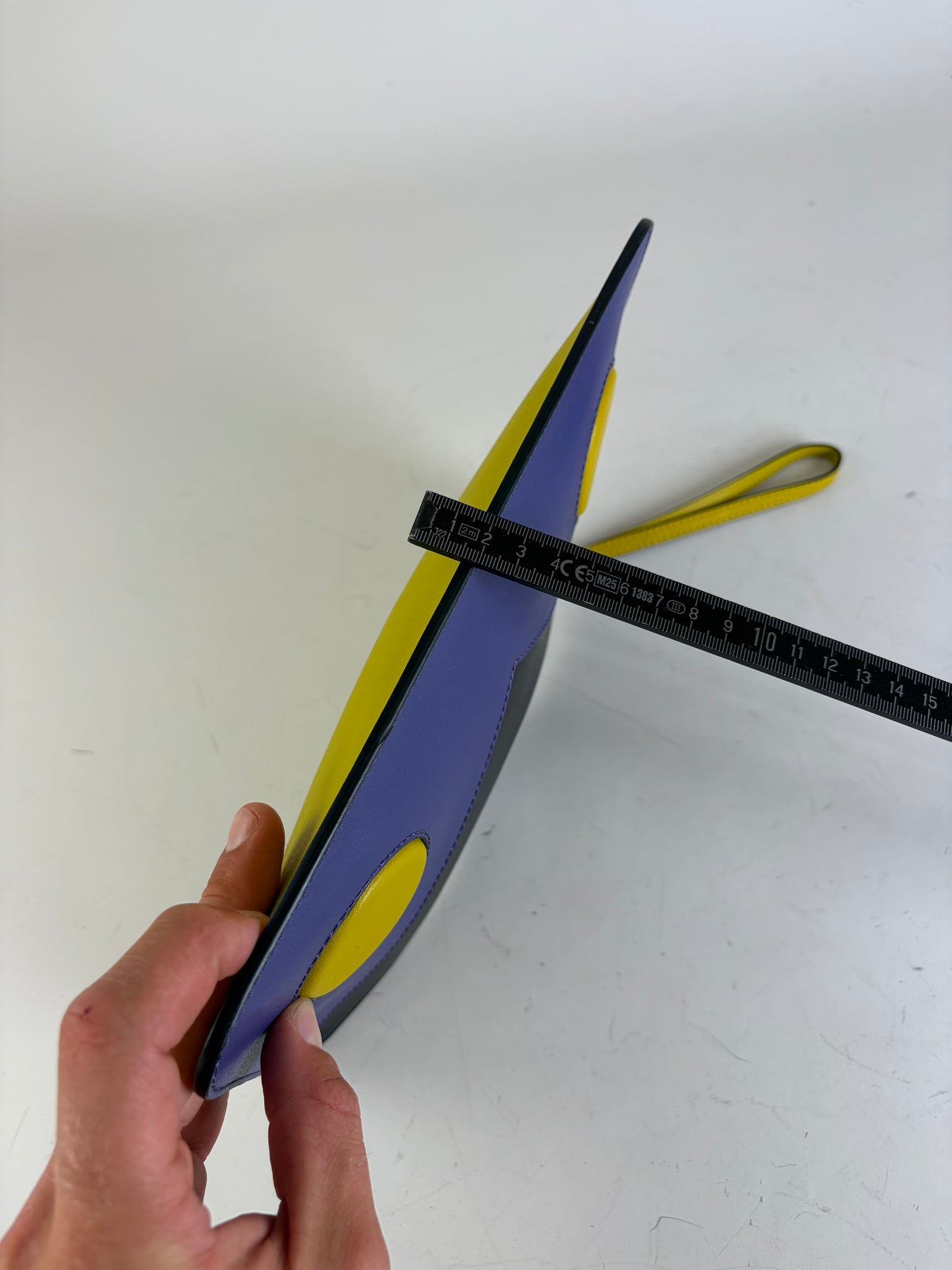 Vintage Emporio Armani Leather Clutch Purple Black Yellow