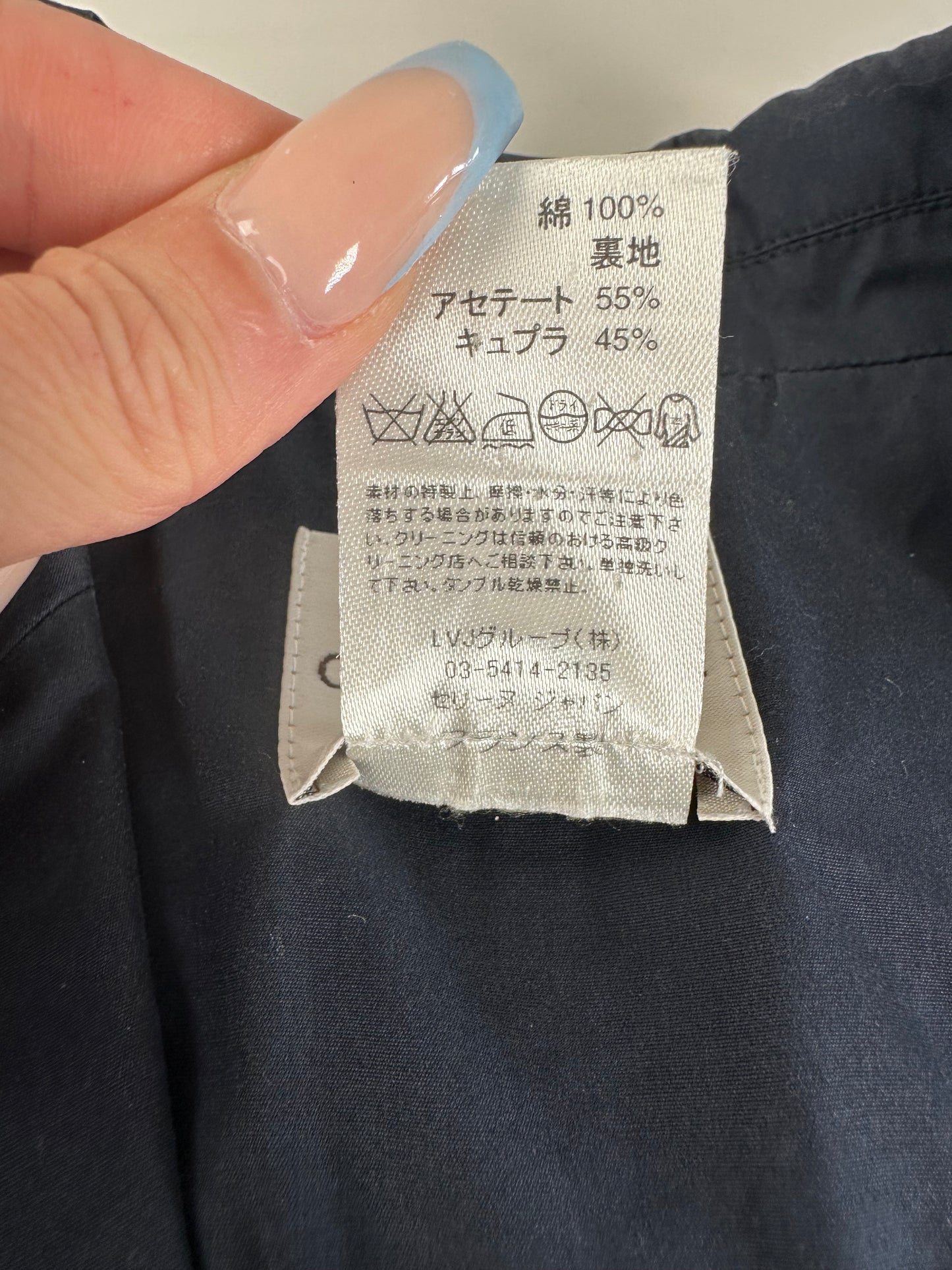 Vintage Celine Cotton Blazer Navy Blue M