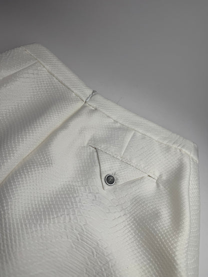 Vintage Armani Snake Skirt White