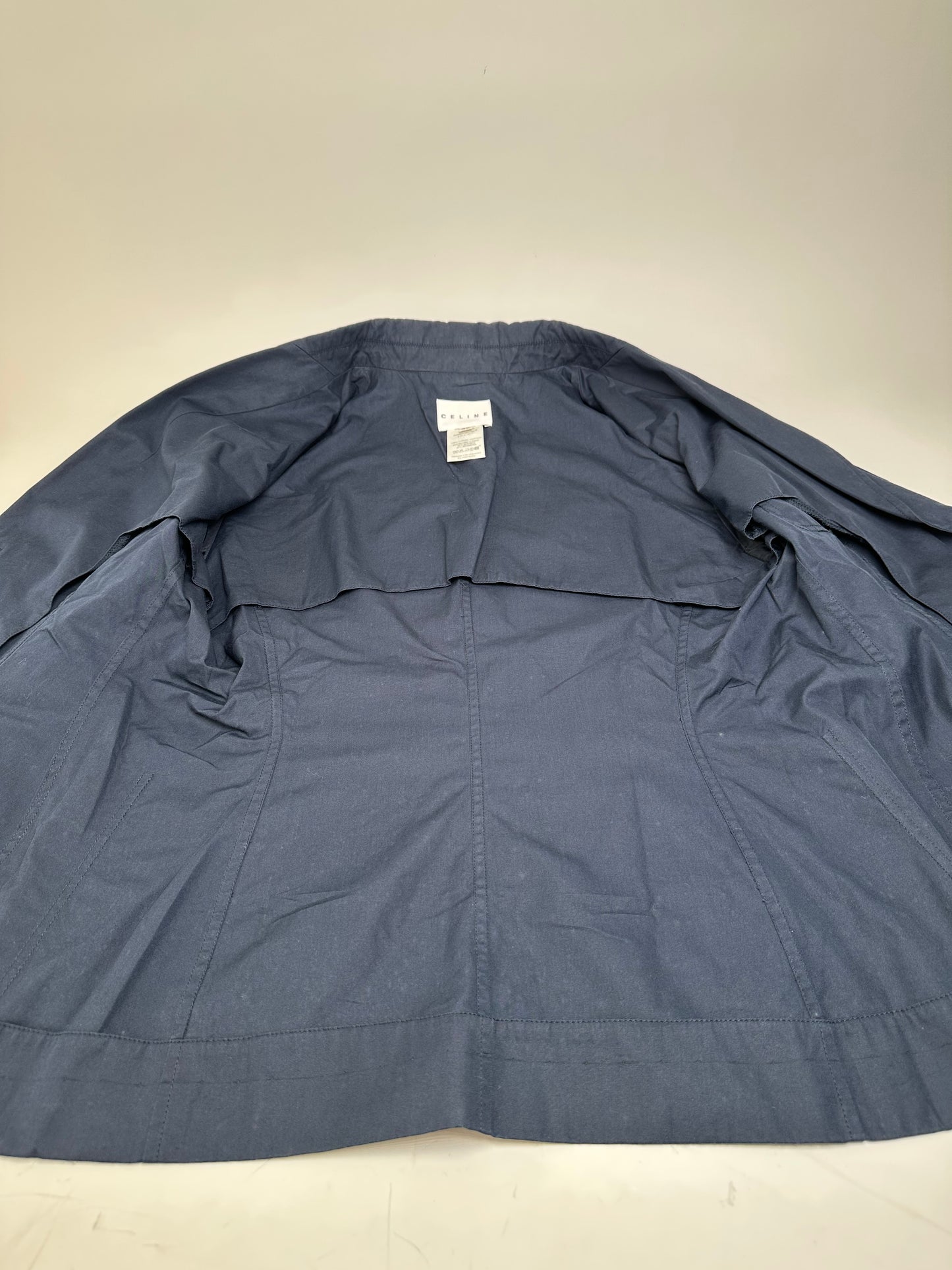 Vintage Celine Cotton Blazer Navy Blue M
