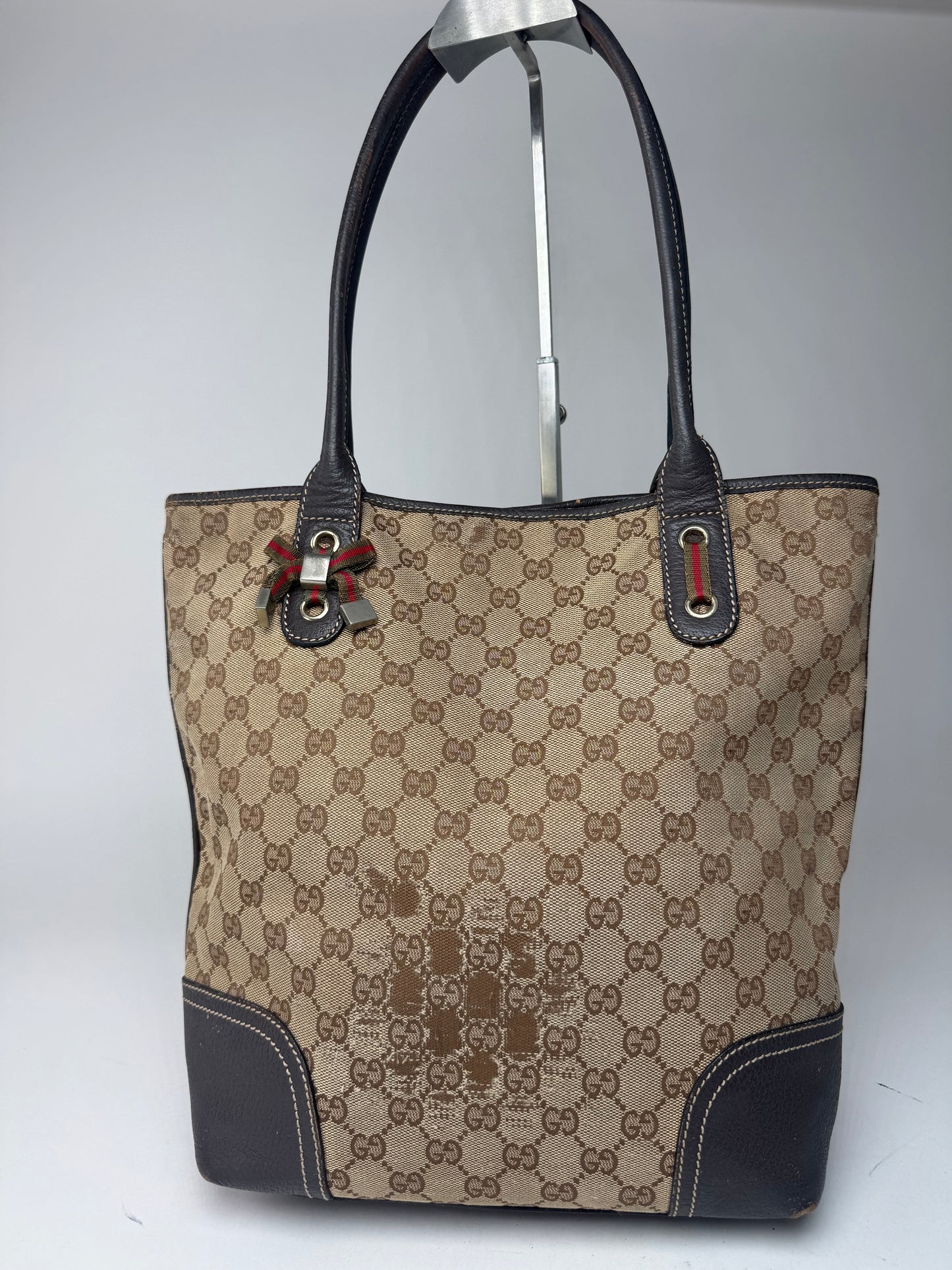 Sac vintage en cuir Gucci Monogram beige marron