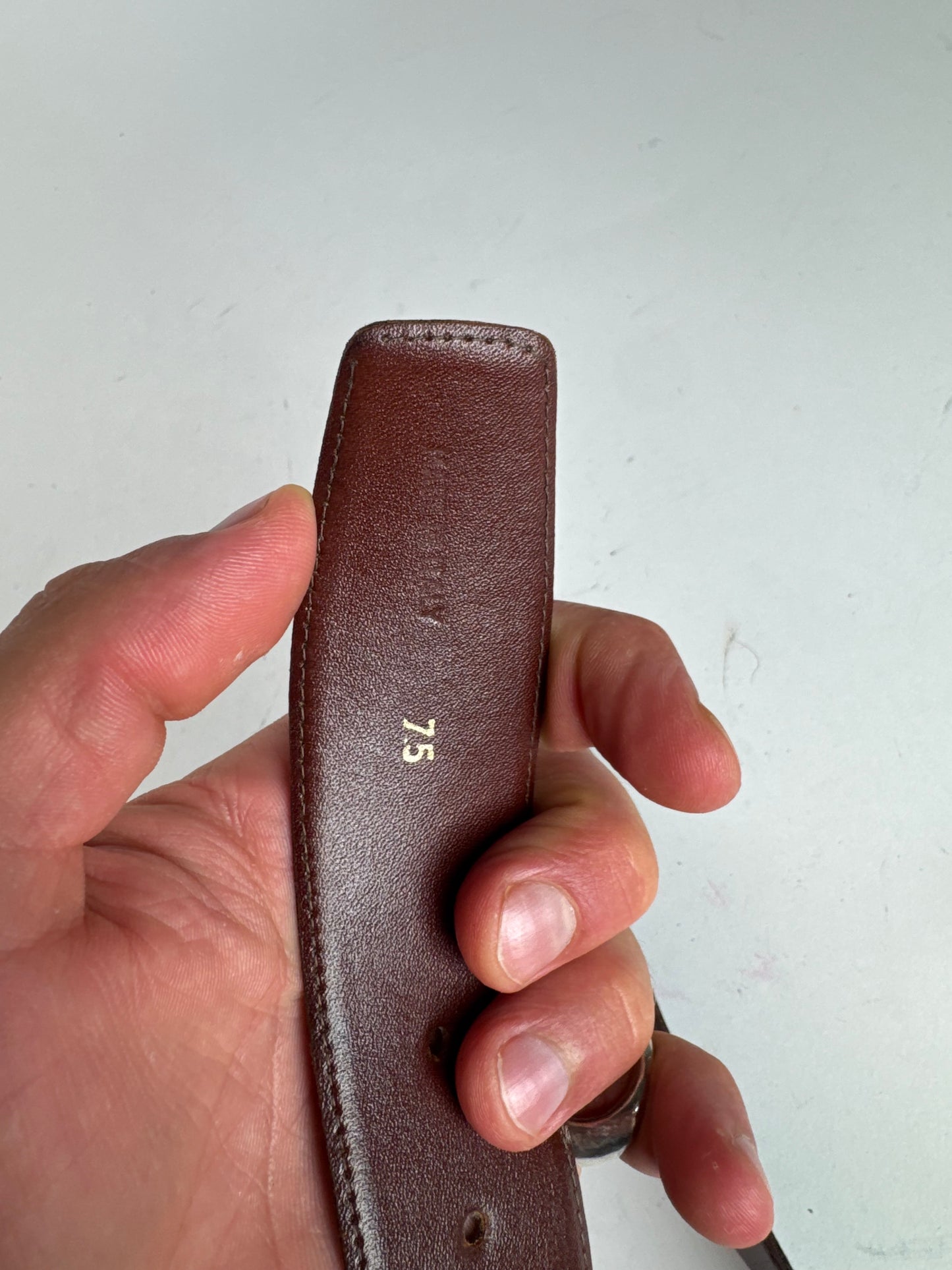 Vintage Celine Paris Leather Belt Black burgundy