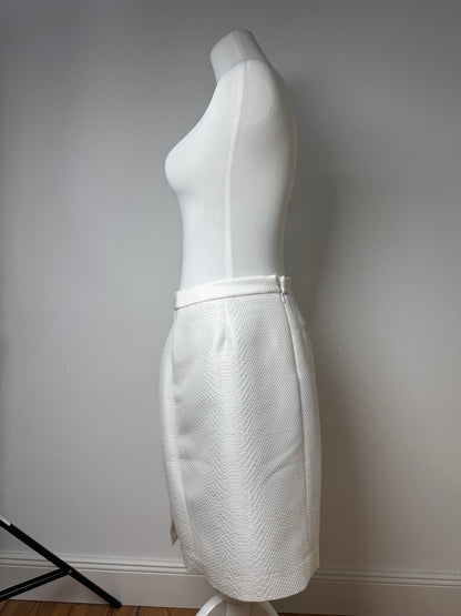 Vintage Armani Snake Skirt White