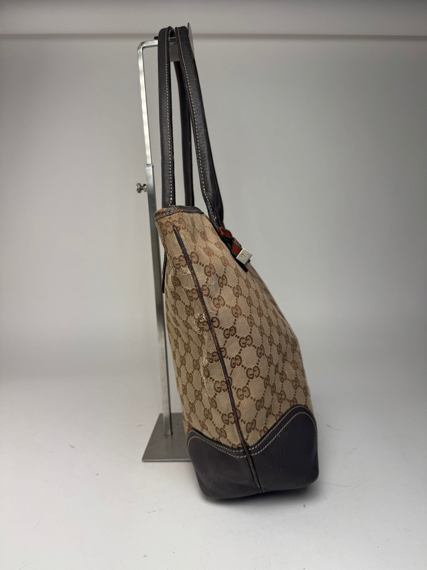 Sac vintage en cuir Gucci Monogram beige marron