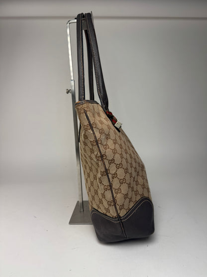 Sac vintage en cuir Gucci Monogram beige marron