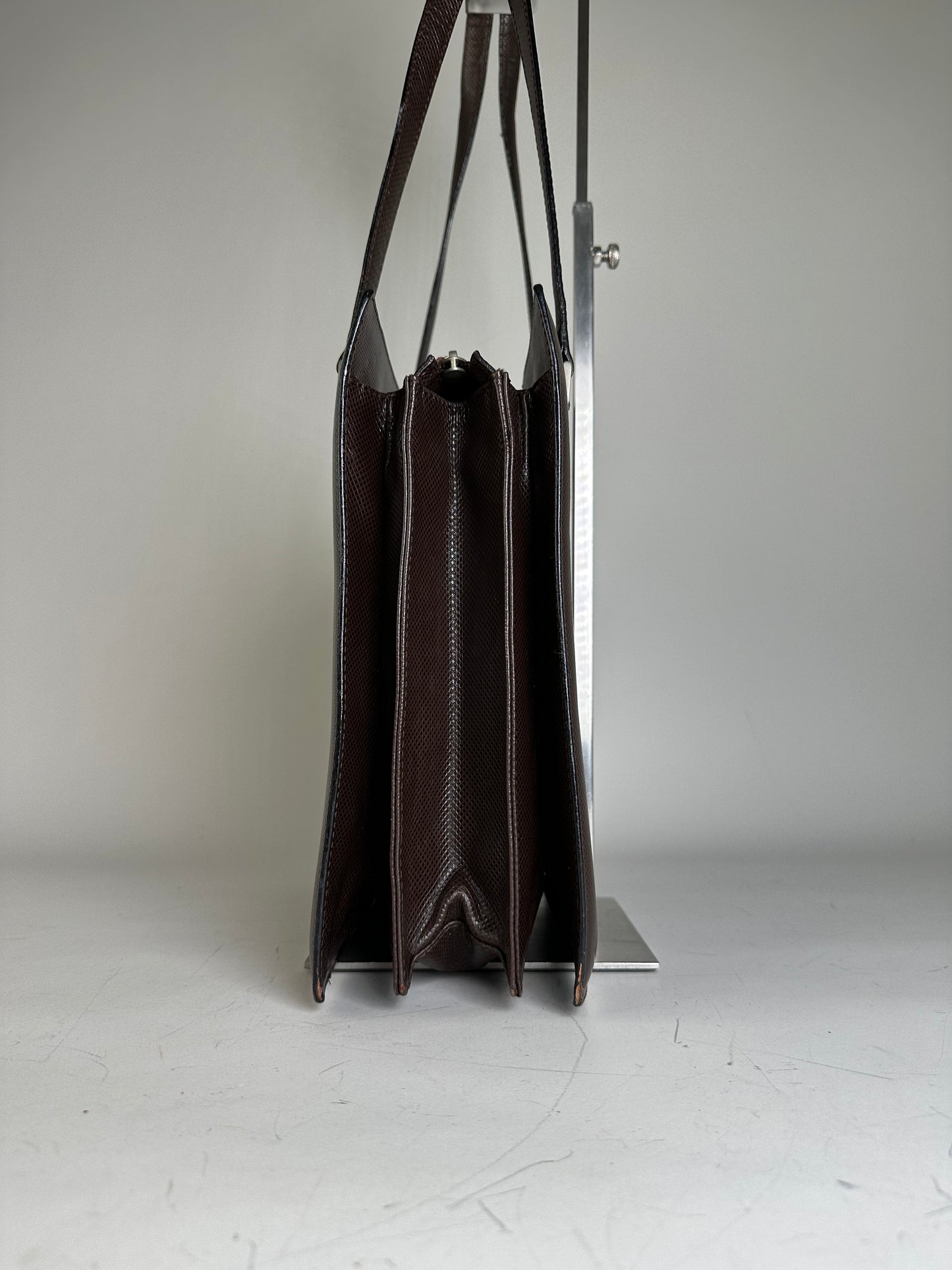 Vintage Bottega Veneta Nappa Leather Tote Dark Brown