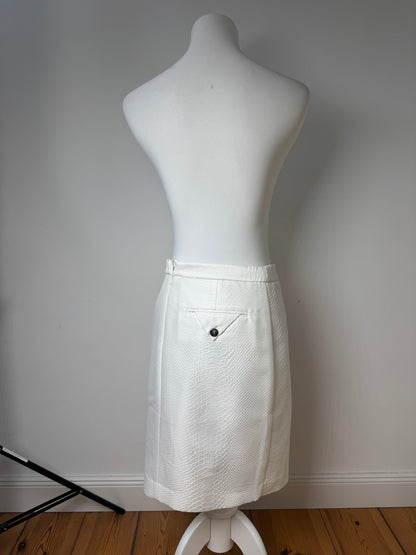 Vintage Armani Snake Skirt White