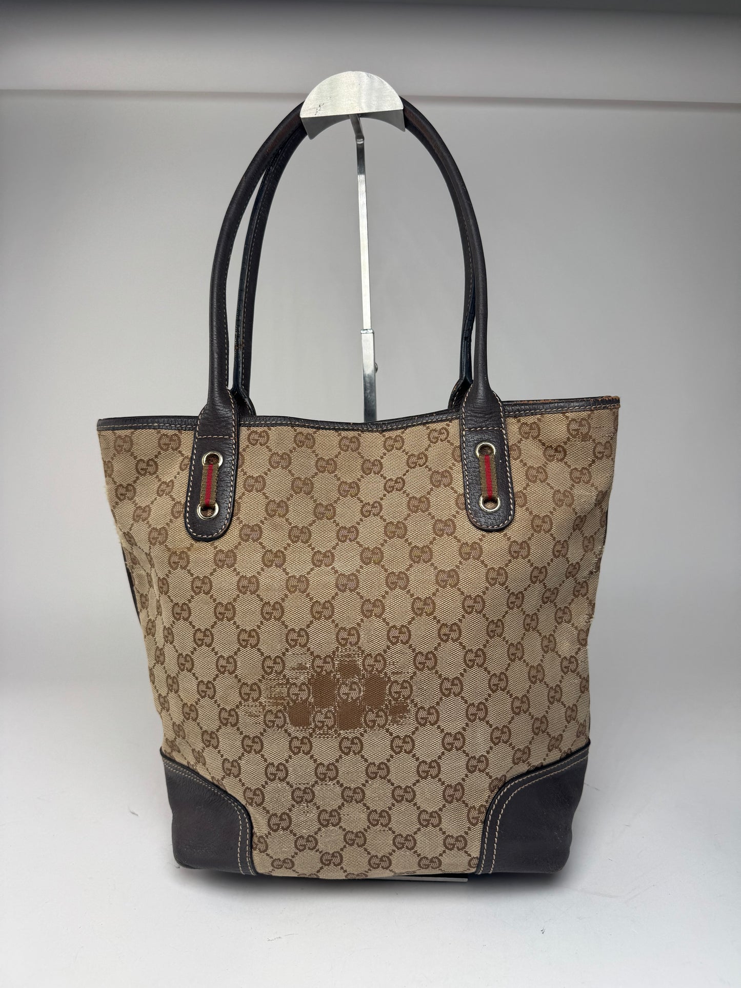 Sac vintage en cuir Gucci Monogram beige marron