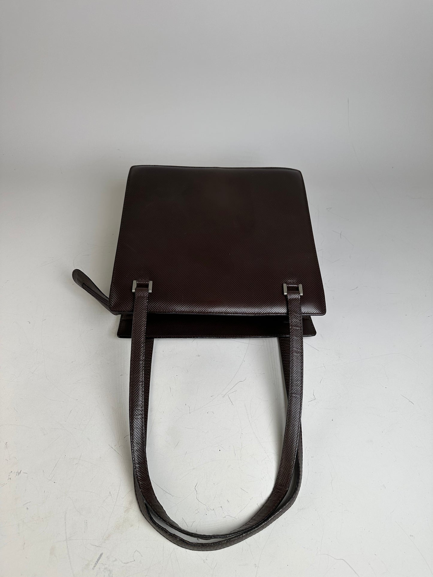 Vintage Bottega Veneta Nappa Leather Tote Dark Brown
