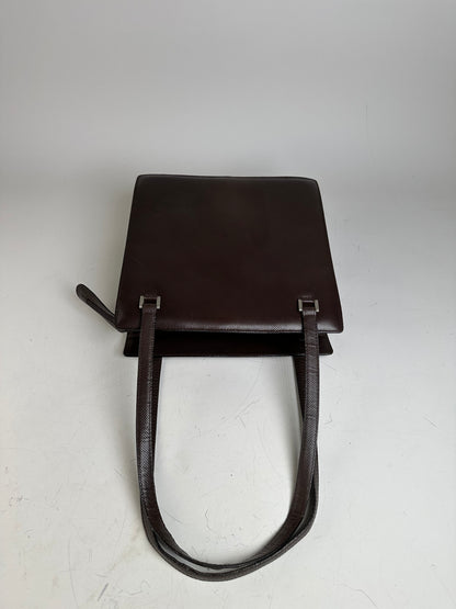 Vintage Bottega Veneta Nappa Leather Tote Dark Brown