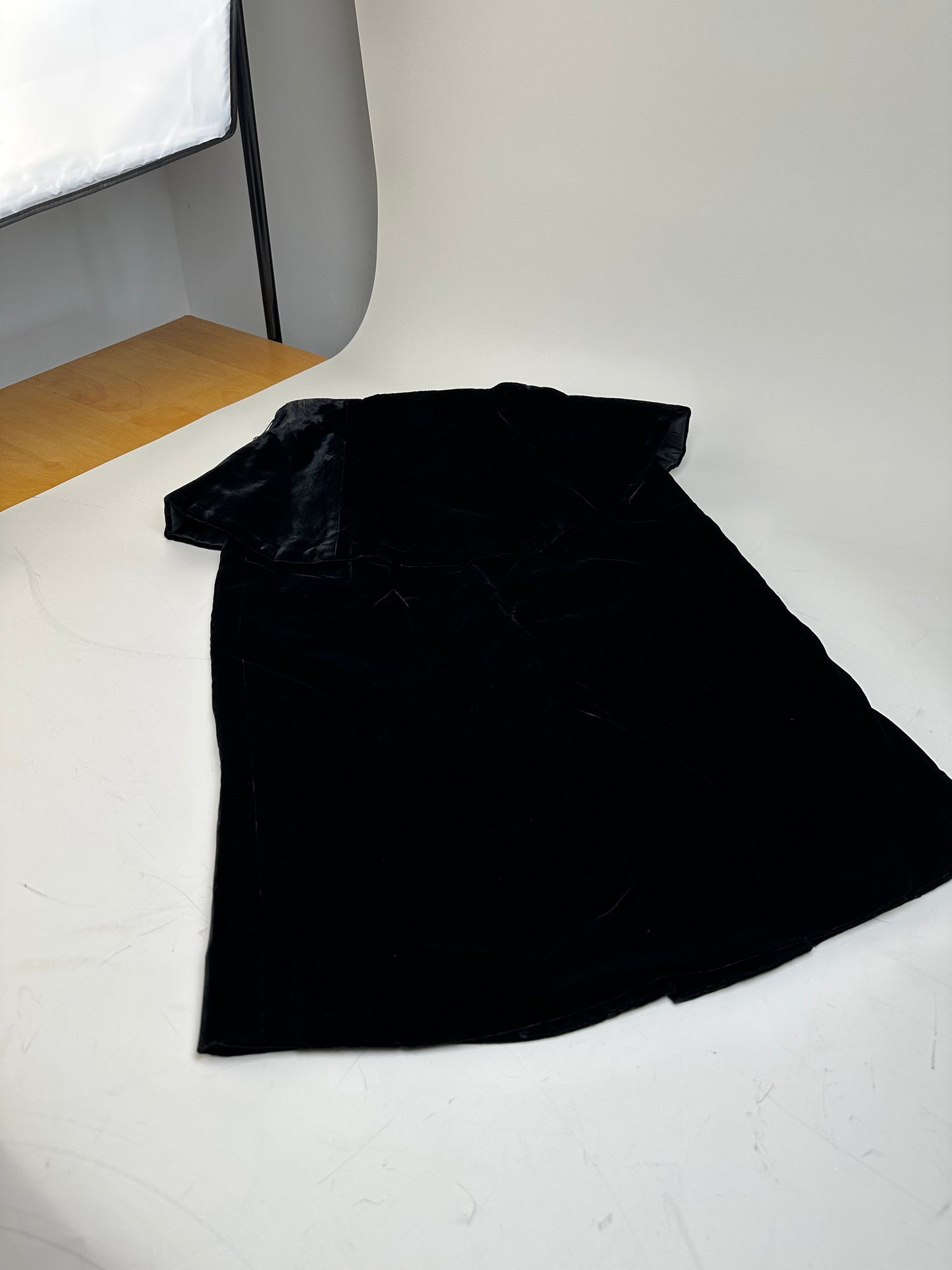Vintage Dior Velvet Snap Skirt Black Silver