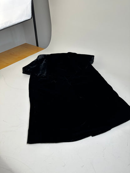 Vintage Dior Velvet Snap Skirt Black Silver