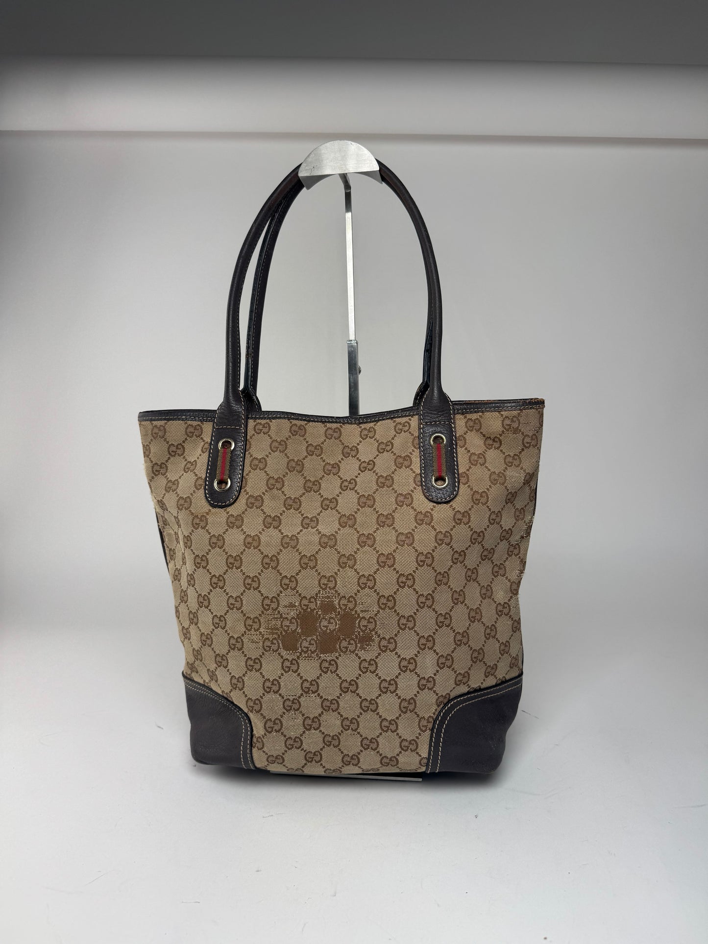 Sac vintage en cuir Gucci Monogram beige marron