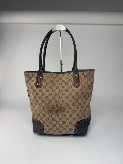 Sac vintage en cuir Gucci Monogram beige marron