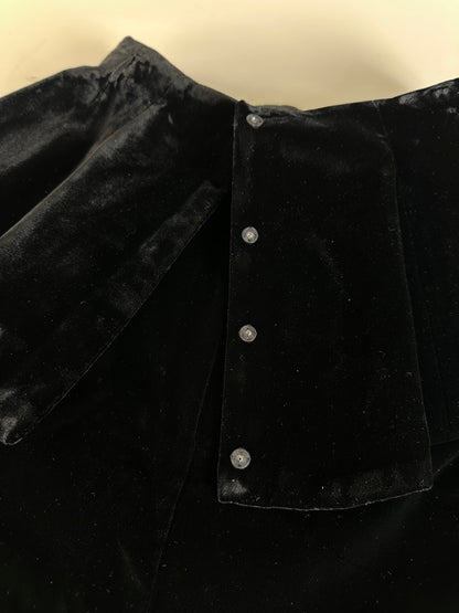 Vintage Dior Velvet Snap Skirt Black Silver