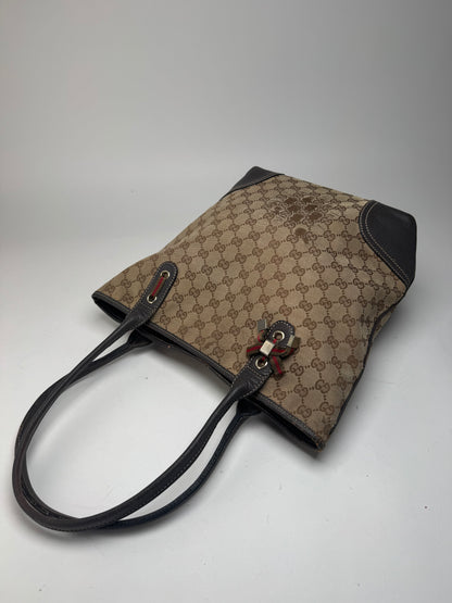 Sac vintage en cuir Gucci Monogram beige marron