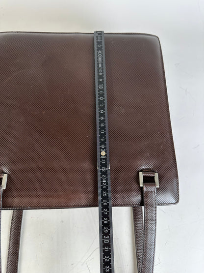 Vintage Bottega Veneta Nappa Leather Tote Dark Brown