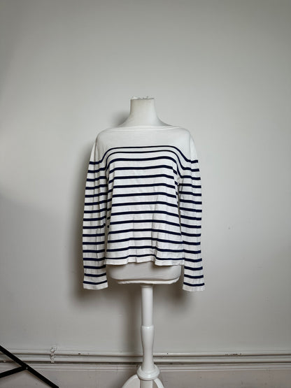 Vintage Jean Paul Gaultier Marinière Top Cotton White Navy L