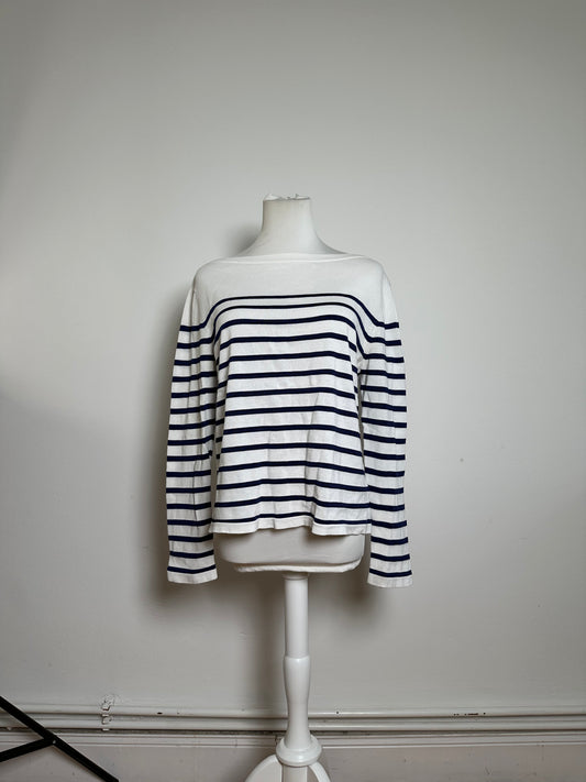 Vintage Jean Paul Gaultier Marinière Top Cotton White Navy L