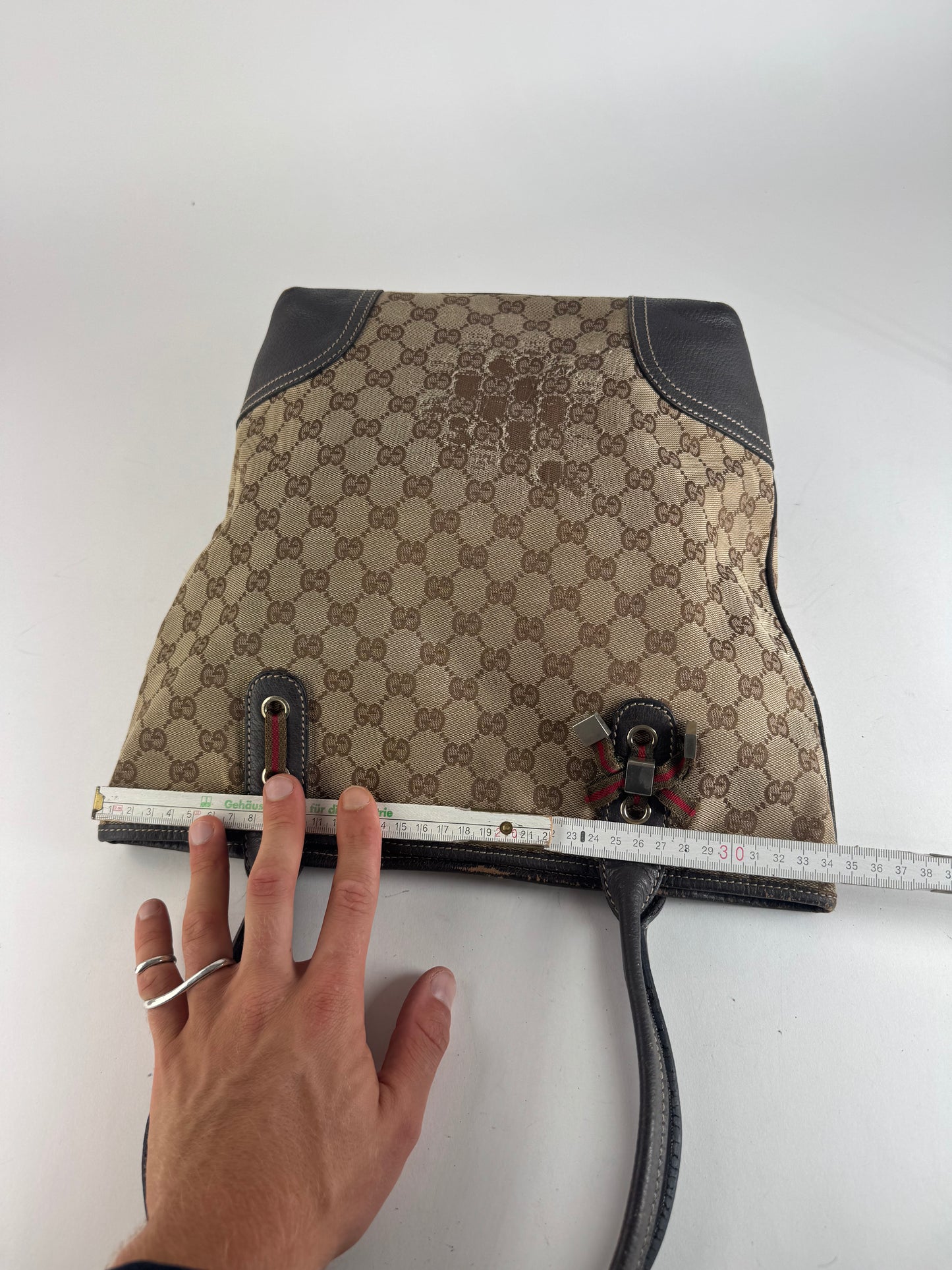 Sac vintage en cuir Gucci Monogram beige marron