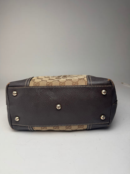 Sac vintage en cuir Gucci Monogram beige marron