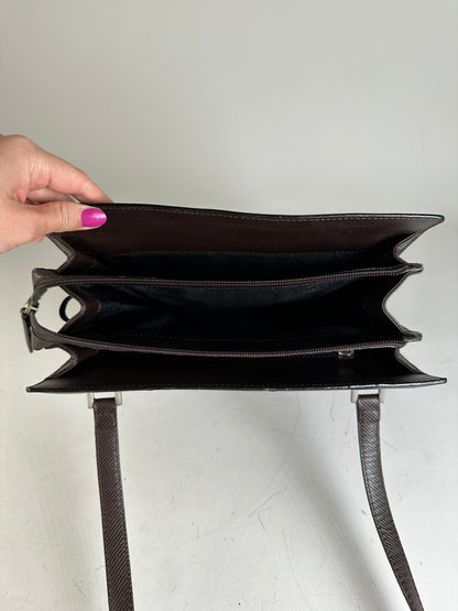 Vintage Bottega Veneta Nappa Leather Tote Dark Brown