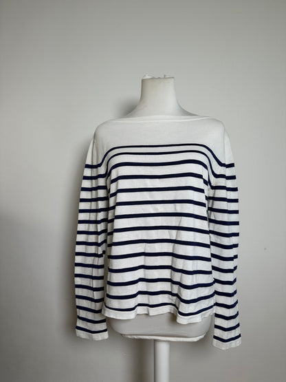 Vintage Jean Paul Gaultier Marinière Top Cotton White Navy L